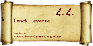 Lenck Levente névjegykártya